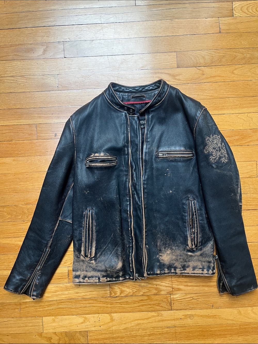 Rare Black Rivet Leather Motorcycle Jacket